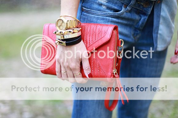 Wearing stacked bracelets with a large statement watch