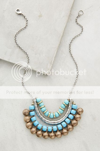 Bohemian Antique brass, antique glass, turquoise magnesite necklace