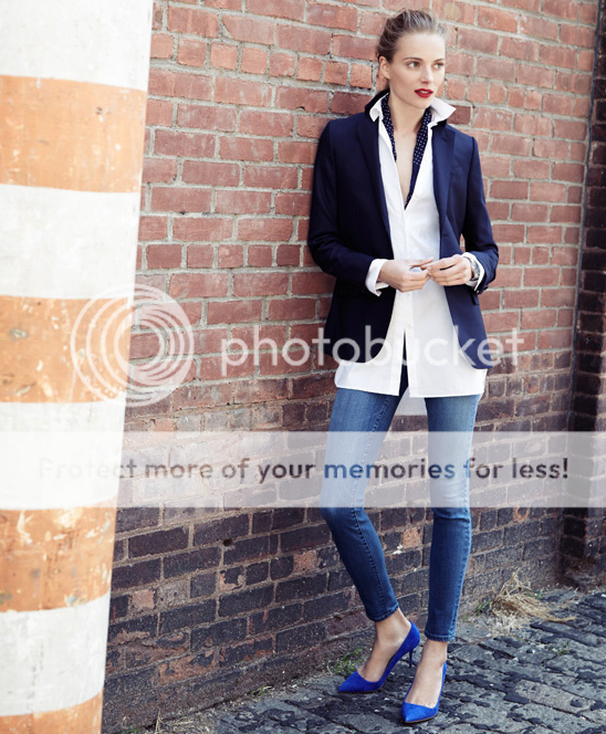 J.Crew One white blouse four looks