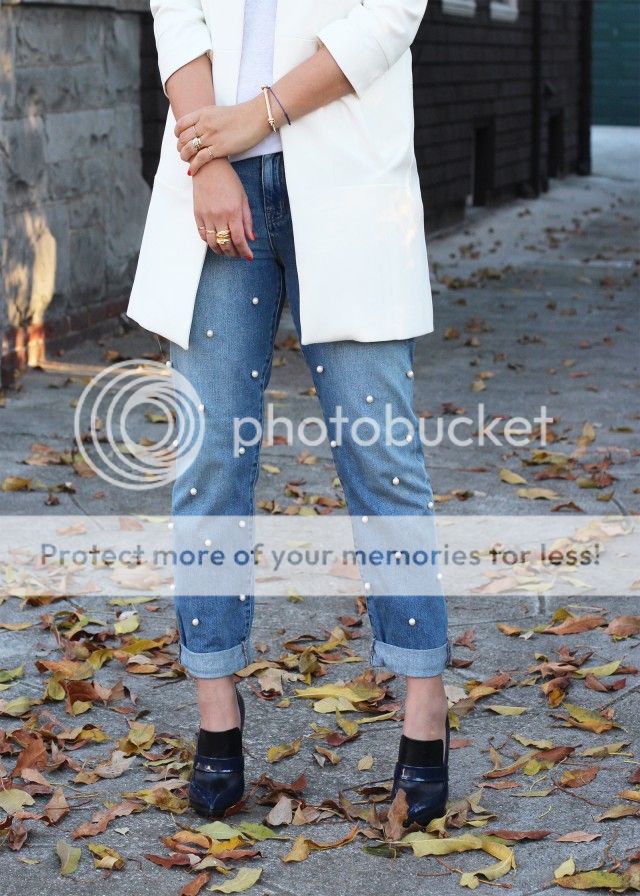 DIY Pearl Embellished Boyfriend Jeans