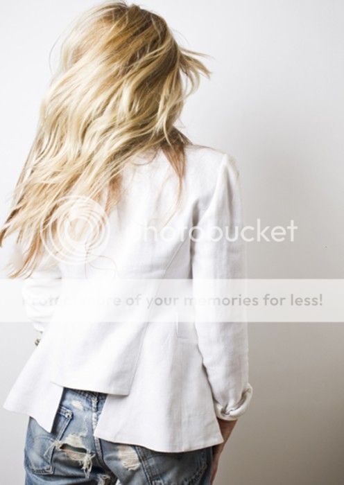 white linen blazer white denim jeans